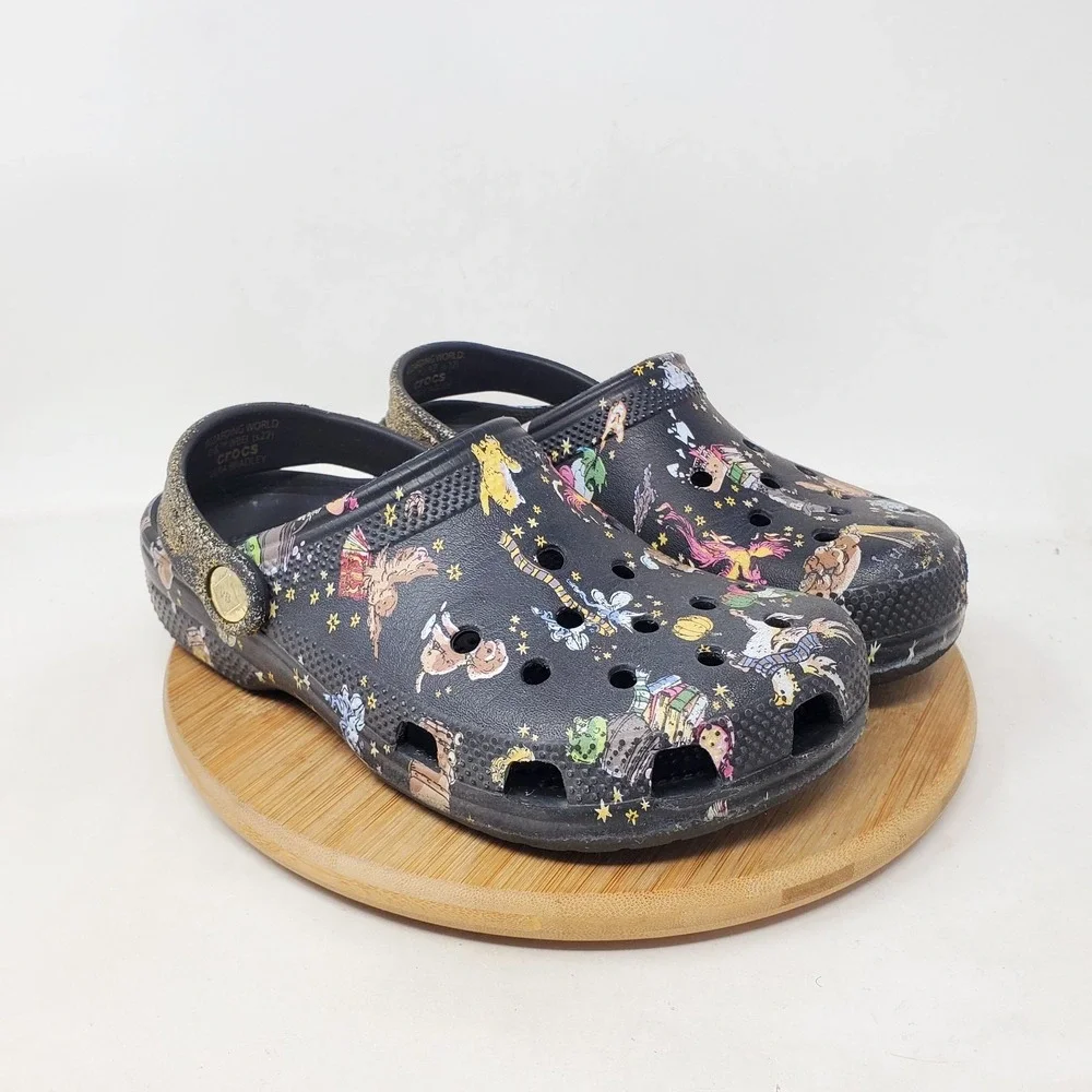CROCS Harry Potter Vera Bradley Clog Kids 3 Black Gold Boys Girls Sandal Shoes